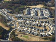 Aerial photo of tract homes designed by a civil engineer
